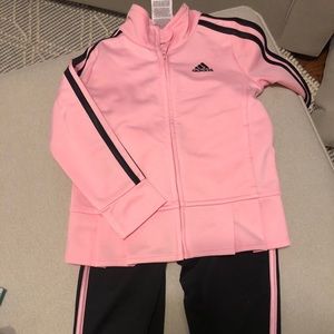 Adidas toddler warm up jacket and pant set